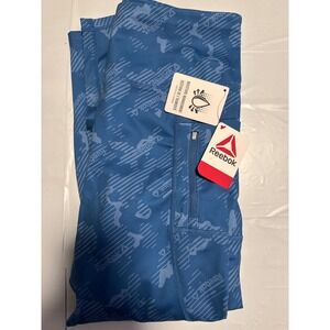 Reebok 7/8 High Rise Leggings Medium Blue Athletic Yoga Training Workout